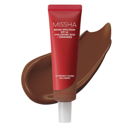 Image of MISSHA M Perfect Cover BB Cream No.45 Deep Mocha -Deep with Cool Undertone SPF 42 PA +++ 1.69 Fl Oz - Tinted Moisturizer for face with SPF