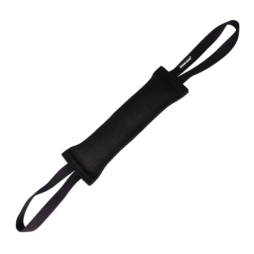 Dingo Gear Baumwolle-Nylon Beißwurst für Hundetraining IGP IPO Obiedence Schutzhund Hundesport 28 x 7 cm, 2 Griffen Schwarz S00074