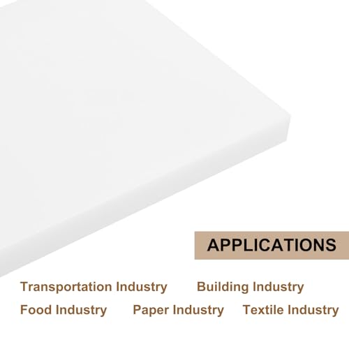 Image of MECCANIXITY UHMW Sheets, Hard Ultra High Molecular Weight Polyethylene Sheets Plastic Sheet, 7 inch x 7 inch x 1 /2, White