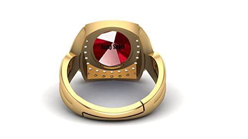 Image of Anuj Sales 11.25 Ratti 10.50 Carat A+ Quality Natural Burma Ruby Manik Unheated Untreatet Gemstone Gold Ring for Women's and Men's(GGTL Lab Certified)