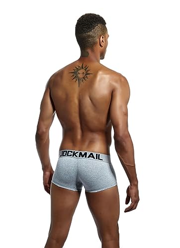 JOCKMAIL Men's Cotton Solid Color Boxer Briefs Sexy U-Convex Underwear GAY Men Boxers Short3