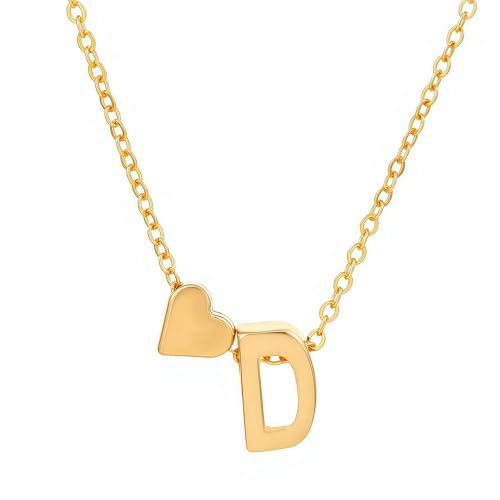 OPVYAEU Collar Inicial Mujer Joyas Moda Collar Letra Nombre Corazón Cadena Elegante Regalo Cumpleaños Fiesta Amigas Accesorio Chic Para Todo Evento Cosplay o Celebración