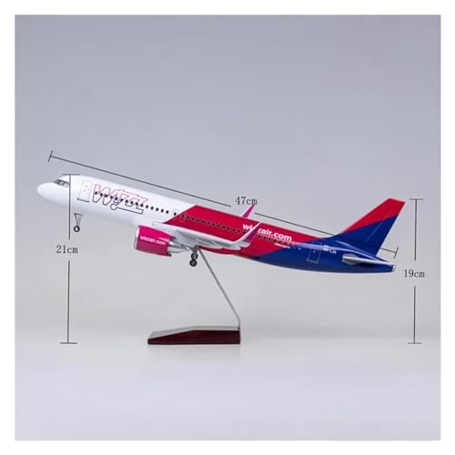 Modelo de avión de resina A320NEO Wizz 1/80 maqueta rosa de alta estabilidad 4