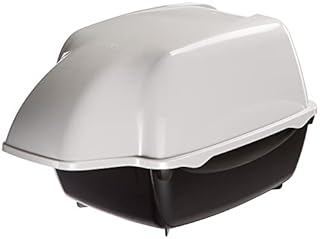 Ferplast Cosmic Outdoor Cat Litter Box - Waterproof Dog-Proof Cat Toilet with Tunnel Entry, High-Sided Base for Litter Containment, Easy-Clean Design, Durable Thermoplastic Resin in Black