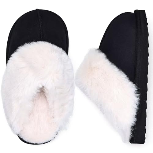 Image of IceUnicorn Kids Slippers Girls Boys Fuzzy House Shoes Bedroom Slides