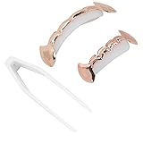 TARSHYRY Modisches Wiederverwendbares Kostüm-Zahnset für Halloween und Musikfestivals. Dentalzubehör Im Metallischen Stil, Hip-Hop-Partydekorationen (Roségold)