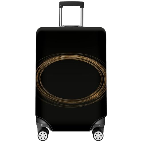 Travel Luggage Cover Suitcase Protector Scratch-Resistant Fit Not Included Suitcase Brown And Black Round Illustration XL-30-32in