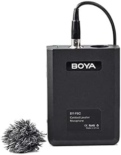 BOYA BY-F8C Professional Cardioid Lavalier Microphone with XLR Output for Interviews, Dialog & Instruments AA Battery or Phantom Powered