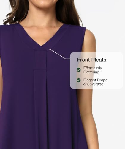 Image of GYS Cooling Bamboo Viscose Nightgowns for Women, Lightweight Sleeveless V Neck Sleep Shirt for Hot Sleepers, Soft Night dress