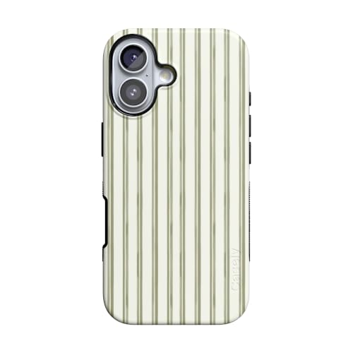 Casely iPhone 17 Case | Linen Stripe | The Boyfriend Collection | Bold Protective Design | Compatible with MagSafe
