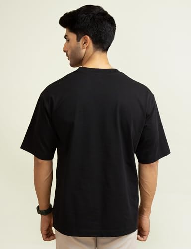 Image of DAMENSCH Statement Solid Oversized T Shirt for Men, Heavyweight, Anti-Pilling, Stylish, Relaxed Fit T Shirt for Men Cotton