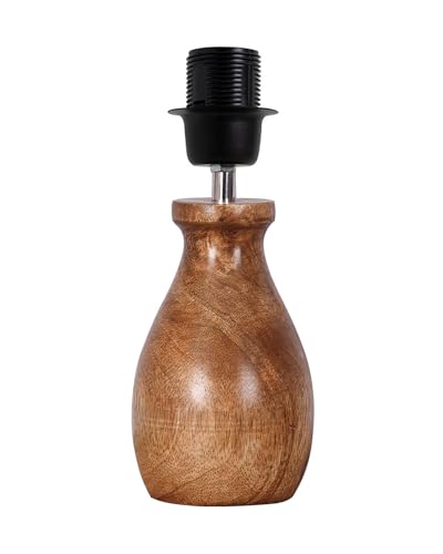 Image of Homesake Dovel Pot Modern CFL Table Lamp, Wooden Base Modern Fabric Lampshade for Home Office Cafe Restaurant, Dovel Pot, Leafy Affair (Leafy)