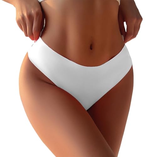 Bragas Femeninas de Tiro Bajo con Diseño Moderno y Elegantes Multicolor (White, XL) #2012