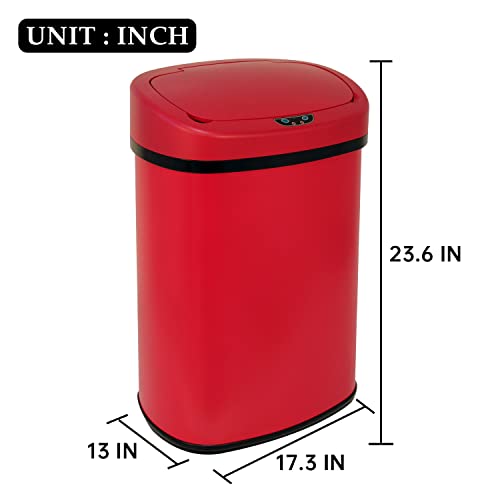 Caneca de basura automática 13 galones acero inoxidable miniatura 7