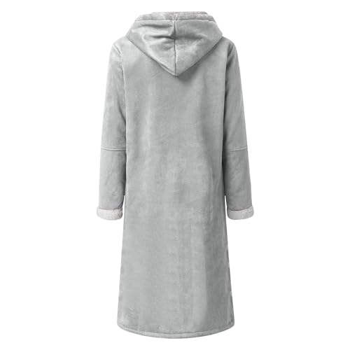 Womens Sherpa Lined Jacket Winter Fuzzy Faux Suede Hooded Coats Comfort Horn Button Down Jackets with Pockets3