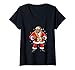 Womens Santa Bigfoot 67 Six Seven Meme Funny Christmas Sasquatch V-Neck T-Shirt