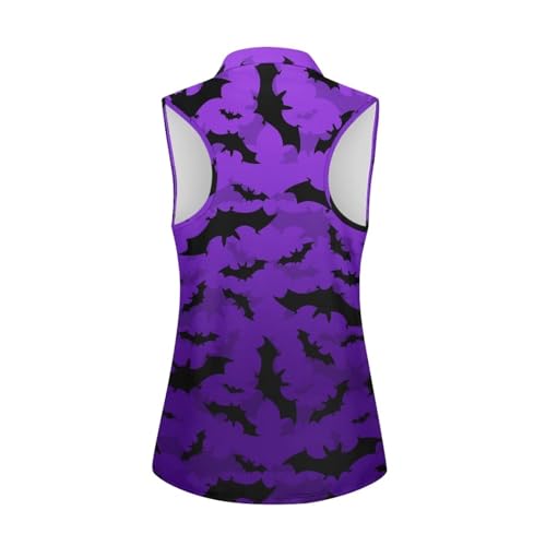 Sleeveless Golf Shirts for Women Lightweight Casual Loose V Neck Zip Up Tank Top Tennis Shirts for Women Plus Size3