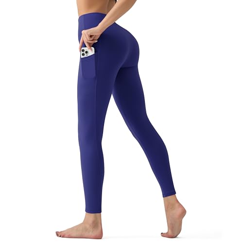 Image of YUDSUD High Waisted Leggings for Women with Pockets - Tummy Control Capris Yoga Pants for Workout Running Athletic Cycling