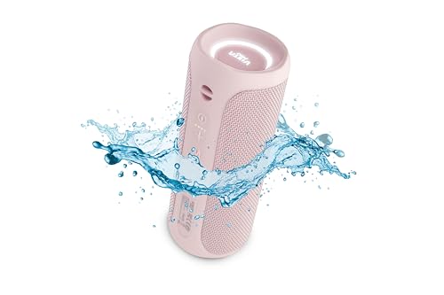 Vieta Pro Altavoz Bluetooth Potente 25W, Resistente al Agua, 12H Batería, Micrófono, Aux-In, USB-C, TWS, Compatible con Alexa | Altavoz Portátil Dance. Rosa