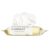 The Honest Company Flushable Wipes for Sensitive Skin | Fragrance Free, Hypoallergenic, 99% Water, Safe to Flush | Gilded Wings, 42 Count