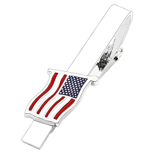 US Flag Tie Clip Clothing Accessories for Weddings, Business Meetings, Officers, Government Departments, Pilots, Soldiers, and Military Friends American Flag Tie Clip (Rectangles Gold)