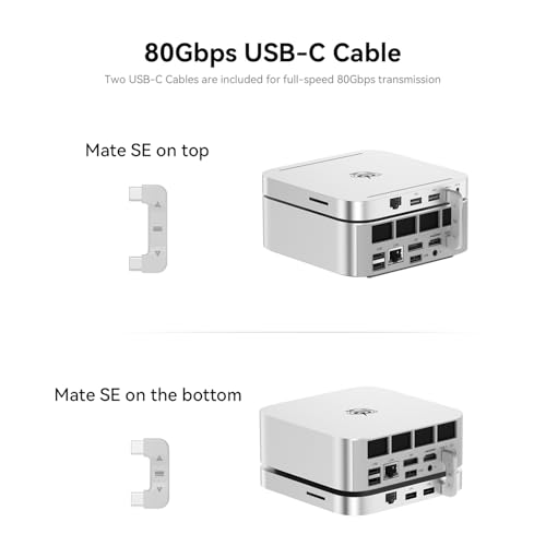 Image of Beelink Mate SE Docking Station, Dock & Stand SER8 /SER9 MAX, 2*M.2 2280 PCIe SSD Slots, up to 16TB Expansion, USB4 80Gbps /2.5G LAN /SD4.0 Card Slot /USB-C PD3.0 /USB-A 3.0 * 2