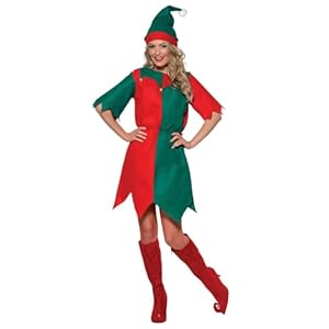 Generique – Disfraz de Duende de Navidad túnica para Mujer