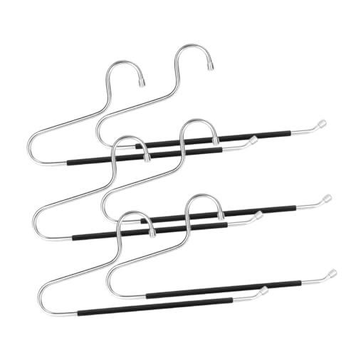 SOESFOUFU 6Pcs Space Saving Pants Hangers Non Slip Clothes Organizer for Jeans and Trousers Sturdy Design for Bedroom Closet Storage Maximize Closet Space and Keep Clothes Neat