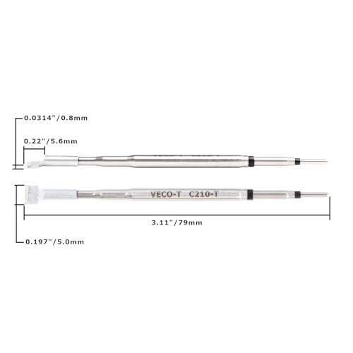 Image of C210-T Hot Tweezer Tips 5mm, Compatible with JBC Soldering Stations & DIY Portable Irons, Replacement Tips for Hot Tweezers, Smooth Soldering for SMD Rework