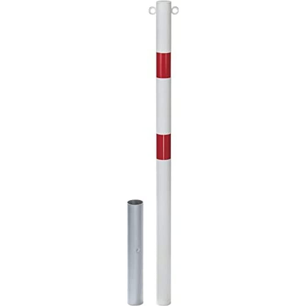 Alberts 782153 Absperrpfosten Stabo | wahlweise in verschiedenen Ausführungen | zum Einbetonieren, herausnehmbar | weiß | Pfosten-Ø 60 mm | Höhe über Boden 100 cm