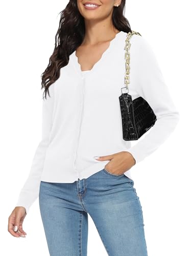 Urban CoCo Women's Lightweight Button Cardigan Sweater Long Sleeve Knit Jacket for Dressy Casual2