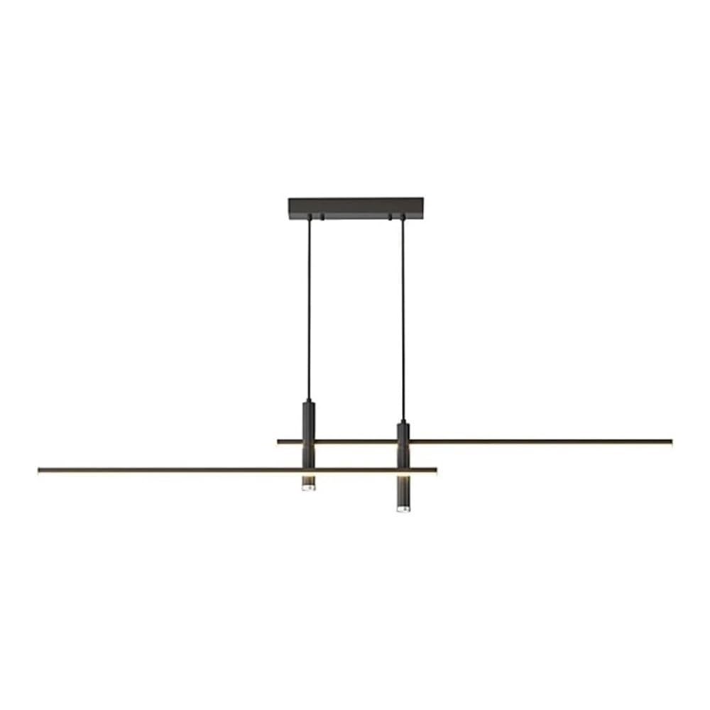 Lustre linéaire moderne à LED noir 120 cm à trois couleurs pour îlot de cuisine