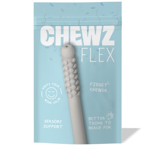 Sensory Fidget Stick Reusable Silicone Oral Fixation Chewer Portable Fresh for Stress Relief Wellness Tool (Cotton Candy - Value 1 Pack)