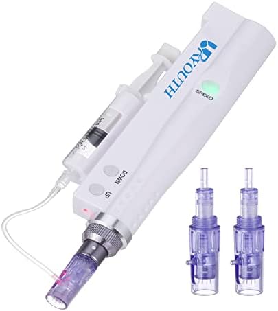 Microneedling Pen URYOUTH with Replacements DermaSkinPen_Microneedles Pen Kit for Face and Body (off white)