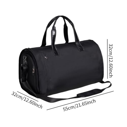 Garment Duffel Bag with Shoe Compartment Overnight for Men Lightweight Large Handbag Garment Bag Shoulder Strap, Brown Polyester3