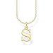 Produktbild THOMAS SABO Damen Halskette mit dem Buchstaben S 925er Sterlingsilber 750er Gelbgold-Vergoldung, Länge: 38cm - 45cm, KE2028-413-39-L45V