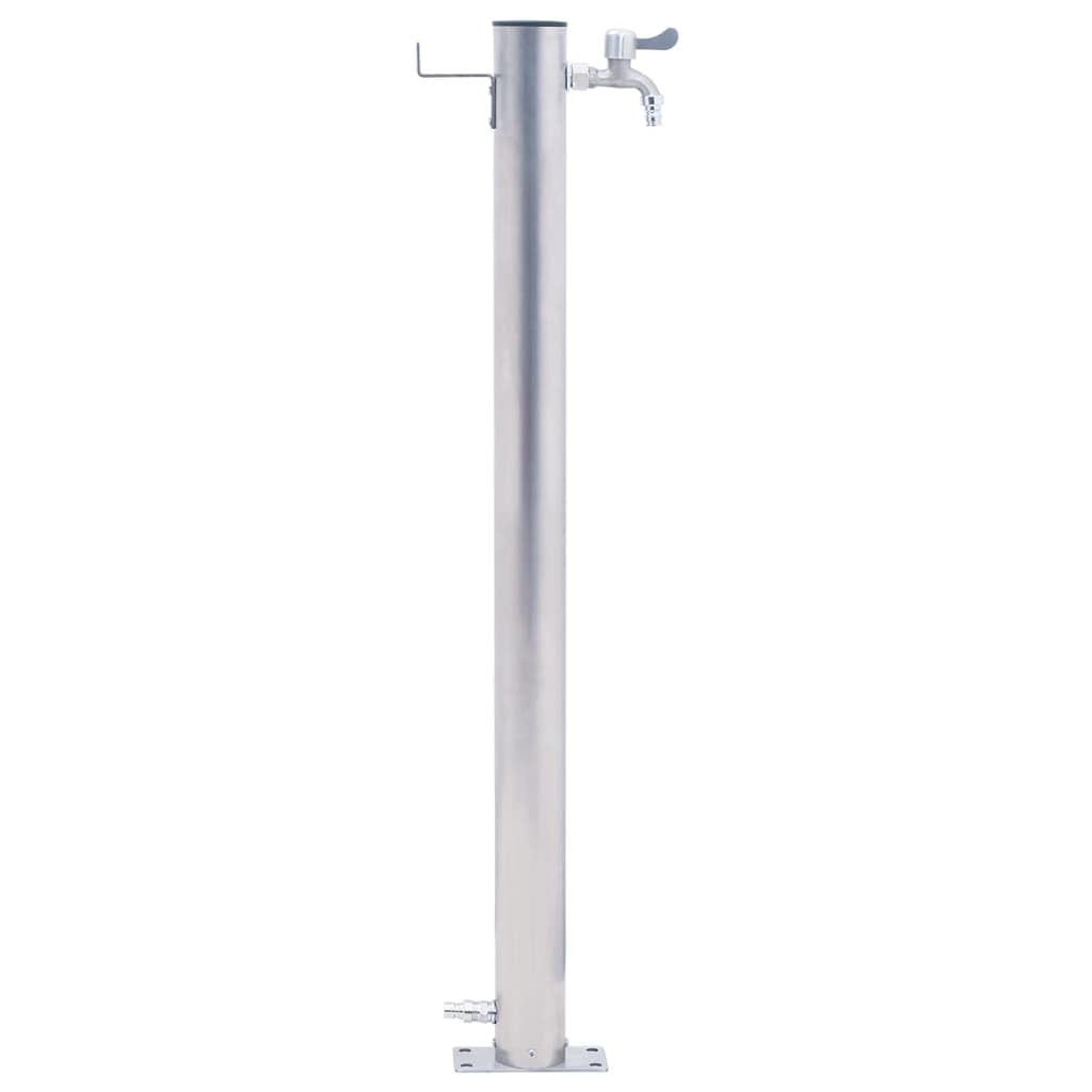 Fontana da giardino, per esterno. Fontanella a colonna moderna,in acciaio,Colonna d'Acqua da Giardino 40 cm Acciaio Inox Rotonda