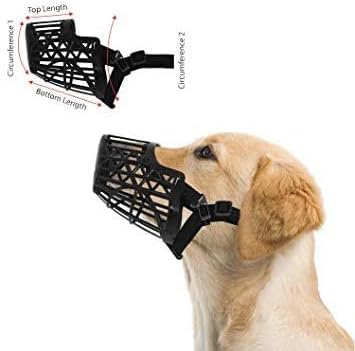 Adjustable Muzzle, Mouth Cover for Dogs/Puppy (Black) (Medium)