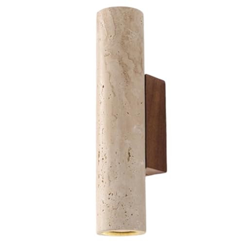Quystetes Lámpara de Pared LED de Madera para Dormitorio, Lámpara de Noche, Aplique Nórdico Moderno, de Travertino Amarillo, para Baño, Espejo de Escalera.