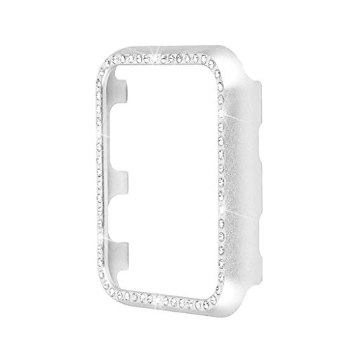 iTerk Compatible with Apple Watch Case Series 4 40mm 44mm, Metal Cover Bumper Protective Frame Accessories Women Girl Bling Shiny Crystal Rhinestone Diamond Compatible iWatch Series 4 (Silver 40mm)