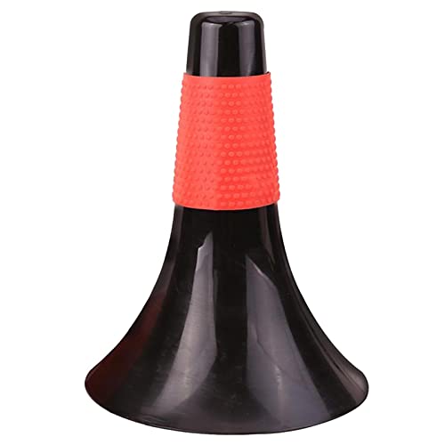 スポーツ トレーニング セーフティ コーン サッカー フットボール用 安全駐車 敏捷性マーカー ブラック レッド, 黒赤, 6.7x6.7x9.3In