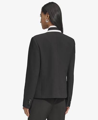 KARL LAGERFELD Women's Business Casual Contrast Collar Suit Blazer3