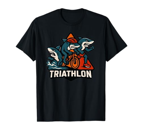 Triatlón Tiburón Triatleta Gracioso Camiseta