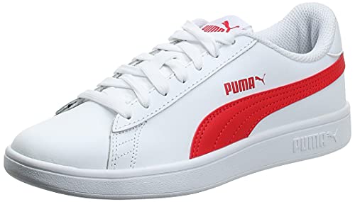 Image of Puma Unisex-Adult Smash v2 L White-High Risk Red-Gray Violet Sneaker - 11 UK (36521509)