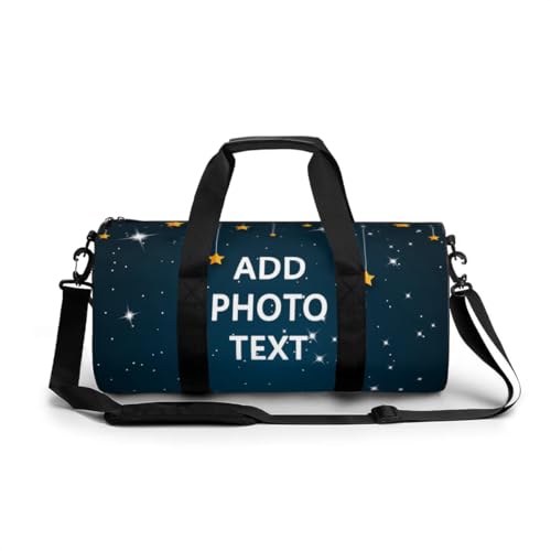 Custom Duffel Bag with Custom Name & Texts Personalized Weekender Bag for Travel Travel Gym Fitness Bag