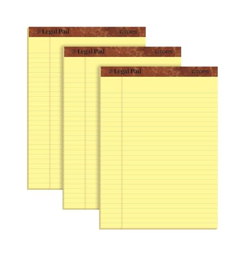 Bloc Legal Pad perforé détachable format lettre jaune canari pour un confort d'écriture maximal