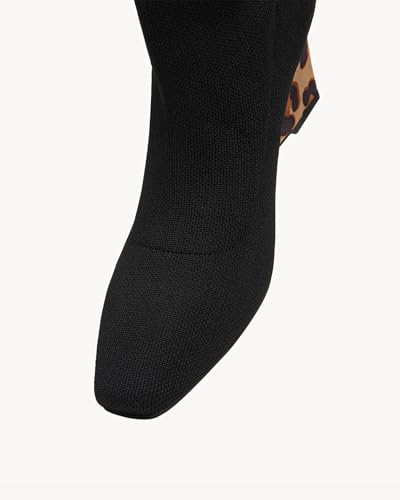 Women's Knee High Wedge Heel, Pointed Toe Pull On Comfort Stretch Knitted Winter Shoes for Women3