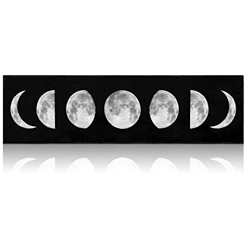 Boho Bathroom Rug Runner Non Slip Moon Phases Bath Mat Half Moon Bohemian Rugs For Living Room Bathroom Bedroom Moon Rug College Dorm Room Decor Boho Area Rug 60X20 Inches (Black) #TOP6