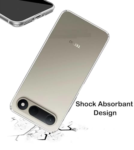 Image of COVERBLACK Flexible Clear Rubber Case Back Cover Compatible for Tecno POP X 5G / Spark 50 5G - Transparent