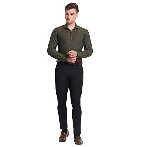 Image of Park Avenue Men's Pure Cotton Structure Pattern Slim Fit Semi Cutaway Collar Full Sleeve Ceremonial Shirt